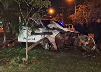 Patrullera de la Policía involucrada en siniestro vial en Ypané