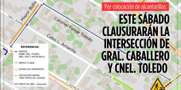 Inhabilitarán temporalmente intersección de Gral. Caballero y Cnel. Toledo este sábado