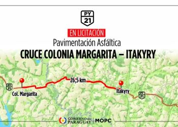 Ofertas para tramo Cruce Colonia Margarita – Itakyry se recibirán el 17 de octubre