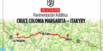 Ofertas para tramo Cruce Colonia Margarita – Itakyry se recibirán el 17 de octubre