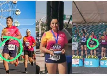 Competidora de maratón subió al podio con trampa: ¡Se hizo suplantar por un hombre!