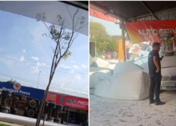 Trabajadores de una gomería se salvan de milagro tras aparatoso vuelco de camión en Saltos del Guairá