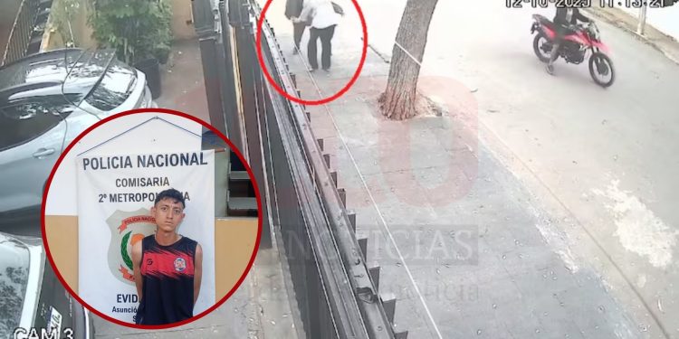 Joven con antecedentes es arrestado tras asalto a un abuelo en Asunción