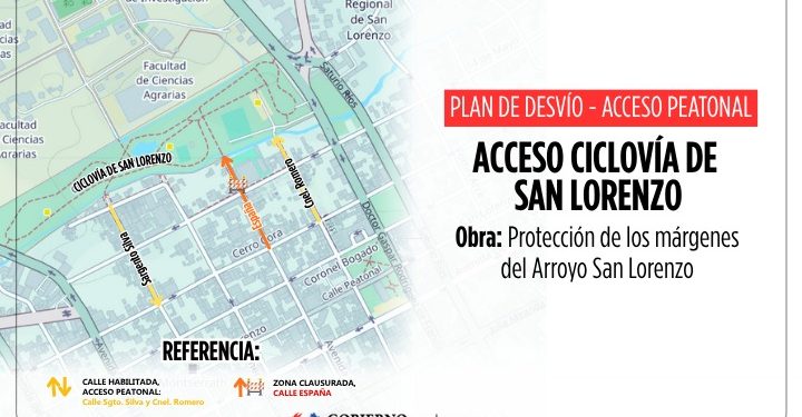 Anuncian retiro del puente metálico y accesos alternativos en la ciclovía de San Lorenzo