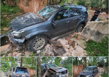 Adulto de 85 años pierde el control de su vehículo y choca contra una muralla en CDE