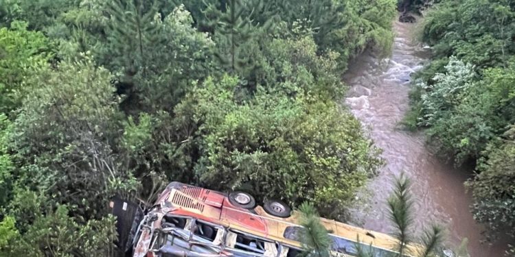 Un bus embistió a un auto, cayó al arroyo y dejó al menos 9 muertos