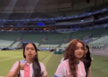 Les obligaron a voltear la camiseta Albirroja para ingresar al estadio del Palmeiras