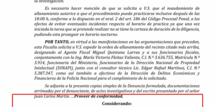 Ésta es la orden de allanamiento al Banco Atlas