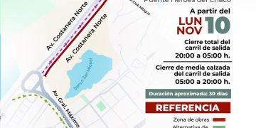 Cerrarán un carril de la Costanera Norte por 30 días