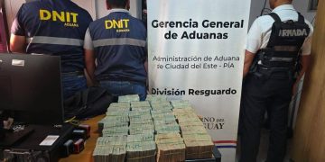 DNIT incautó 1.600.000 reales sin declarar
