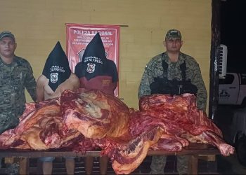 Detienen a dos hombres con más de una tonelada de carne vacuna en operativo policial
