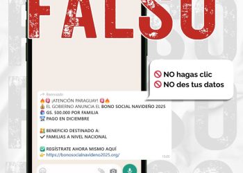 MITIC advierte sobre falso Bono social navideño en nombre del Gobierno