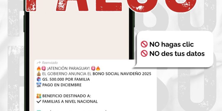 MITIC advierte sobre falso Bono social navideño en nombre del Gobierno
