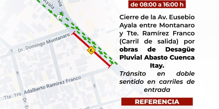 Municipalidad anuncian cierre de tramo de la Avda. Eusebio Ayala