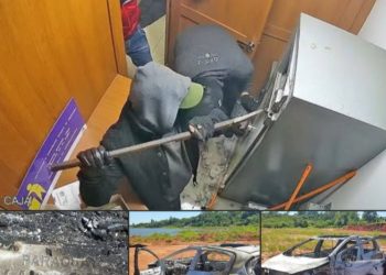 Hallan vehículo incinerado que habría sido utilizado en un intento de robo en J. Eulogio Estigarribia