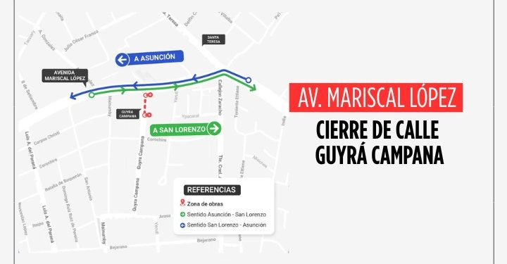 Intervendrán la calle Guyrá Campana sin afectar el tránsito sobre Mariscal López