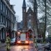 Voraz incendio destruyó la torre de una iglesia declarada patrimonio histórico en Amsterdam