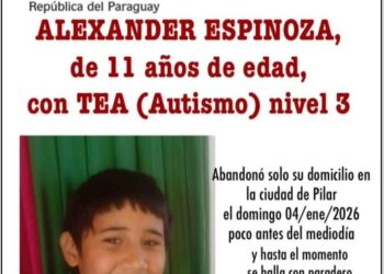 Continúa la búsqueda de niño con TEA desaparecido desde el domingo en Pilar