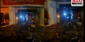 Asaltan con explosivos y armas largas sucursal bancaria de Naranjal