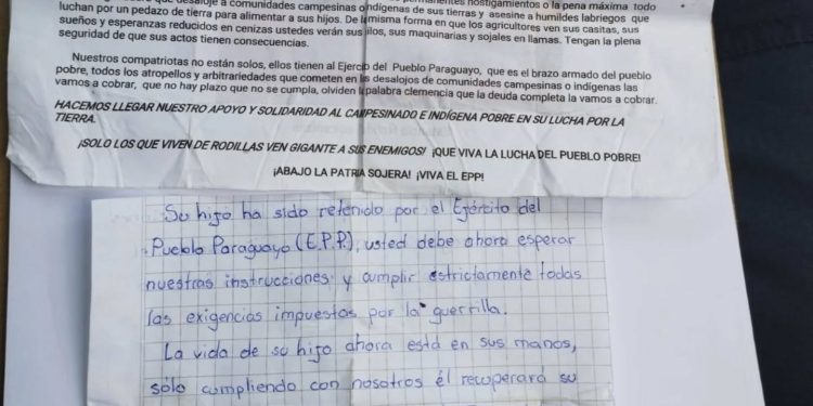 Investigan presunto secuestro atribuido al EPP