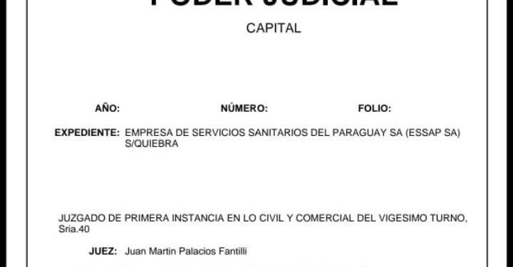 ESSAP niega existencia de una presentación de quiebra y adelanta que va a indagar