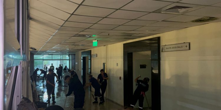 Un sector del Palacio de Justicia se inundó durante la lluvia