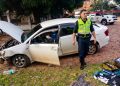 Abandonan vehículo tras persecución policial en Lambaré