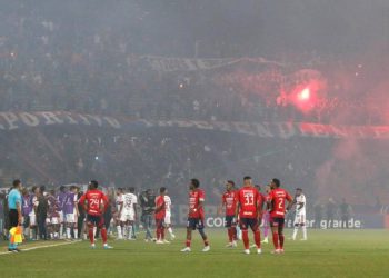 Partido DIM-Flamengo se canceló por disturbios e invasión de hinchas en la Libertadores