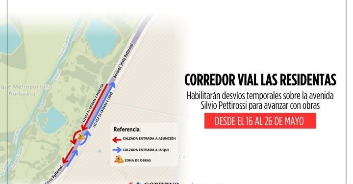MOPC implementará desvíos en la avenida Silvio Pettirossi por obras de nuevo viaducto