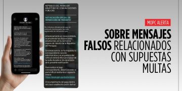 MOPC alerta sobre estafas con falsas notificaciones de multas de la Patrulla Caminera