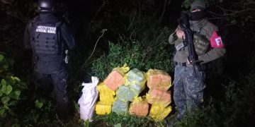 Incautan 11 bultos de presunta marihuana en operativo conjunto sobre el río Paraguay