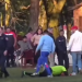 Un «hincha» golpeó a árbitros y dejó a uno tendido en el suelo