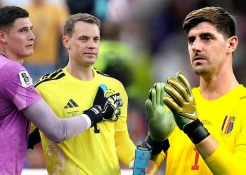 Courtois felicitó en privado a Gill y el gesto de Neuer antes de los penales