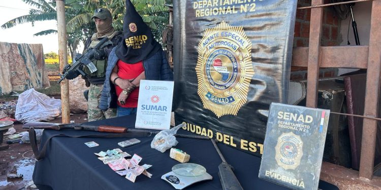 Identifican punto de distribución de drogas en Minga Guazú y detienen a un sexagenario