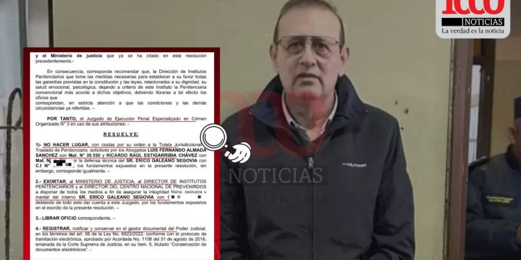 Rechazan traslado de Erico Galeano y seguirá recluido en el Centro Nacional de Prevenidos