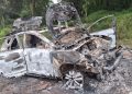 Policía localiza una camioneta totalmente incinerada que había sido denunciada como robada