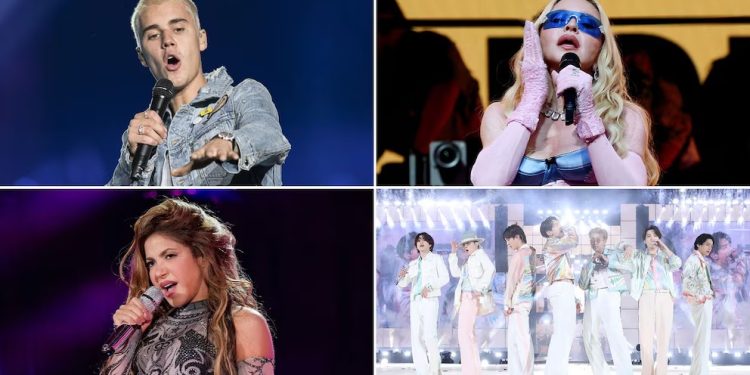 Justin Bieber, Madonna, Shakira y BTS encabezarán el show del Mundial 2026