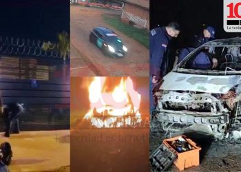 Asaltan a funcionaria de la DNIT y queman el vehículo utilizado en el atraco