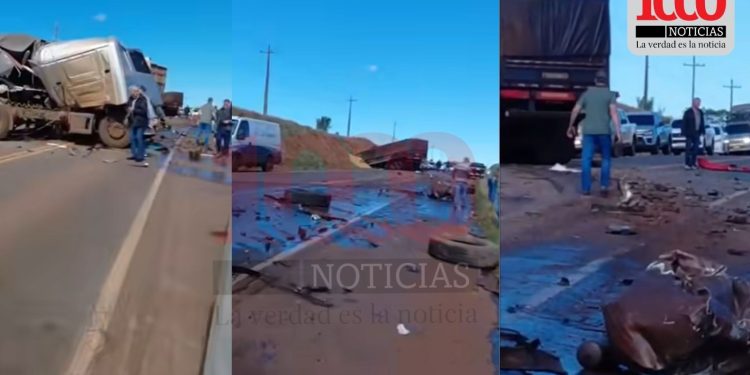 Camiones de gran porte protagonizan siniestro vial sobre la Ruta PY 06