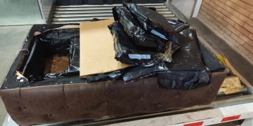 Incautan 18,5 kilos de marihuana premium ocultos en un sofá enviado desde Estados Unidos