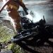 Motocicleta se incendió tras accidente en Asunción