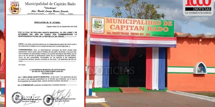 Capitán Bado declara asueto por aniversario de la independencia de Brasil