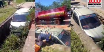 Conductora cae con su automóvil a una cuneta en Luque y termina hospitalizada