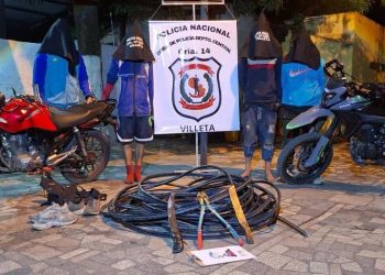 Recuperaron 70 metros de cables de Copaco y detuvieron a cuatro personas