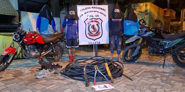 Recuperaron 70 metros de cables de Copaco y detuvieron a cuatro personas