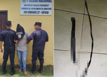 Yby Yaú: aprehenden a hombre denunciado por amenazar a su madre con un machete y un cable