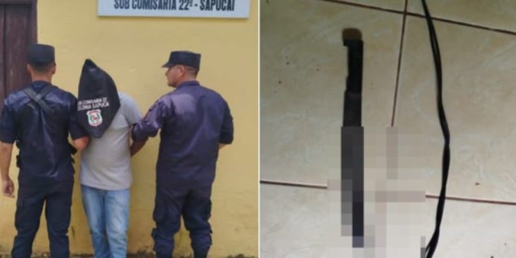 Yby Yaú: aprehenden a hombre denunciado por amenazar a su madre con un machete y un cable