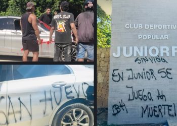Amenazas al plantel del Junior y el auto de Guillermo Paiva, vandalizado