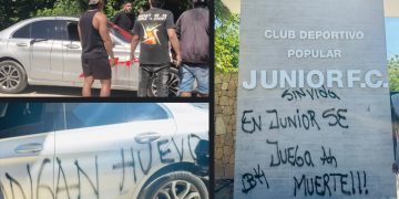 Amenazas al plantel del Junior y el auto de Guillermo Paiva, vandalizado