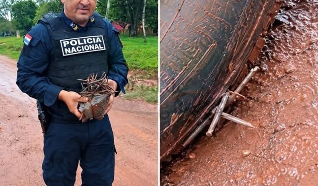Denuncian colocación de clavos miguelito para impedir la llegada de votantes